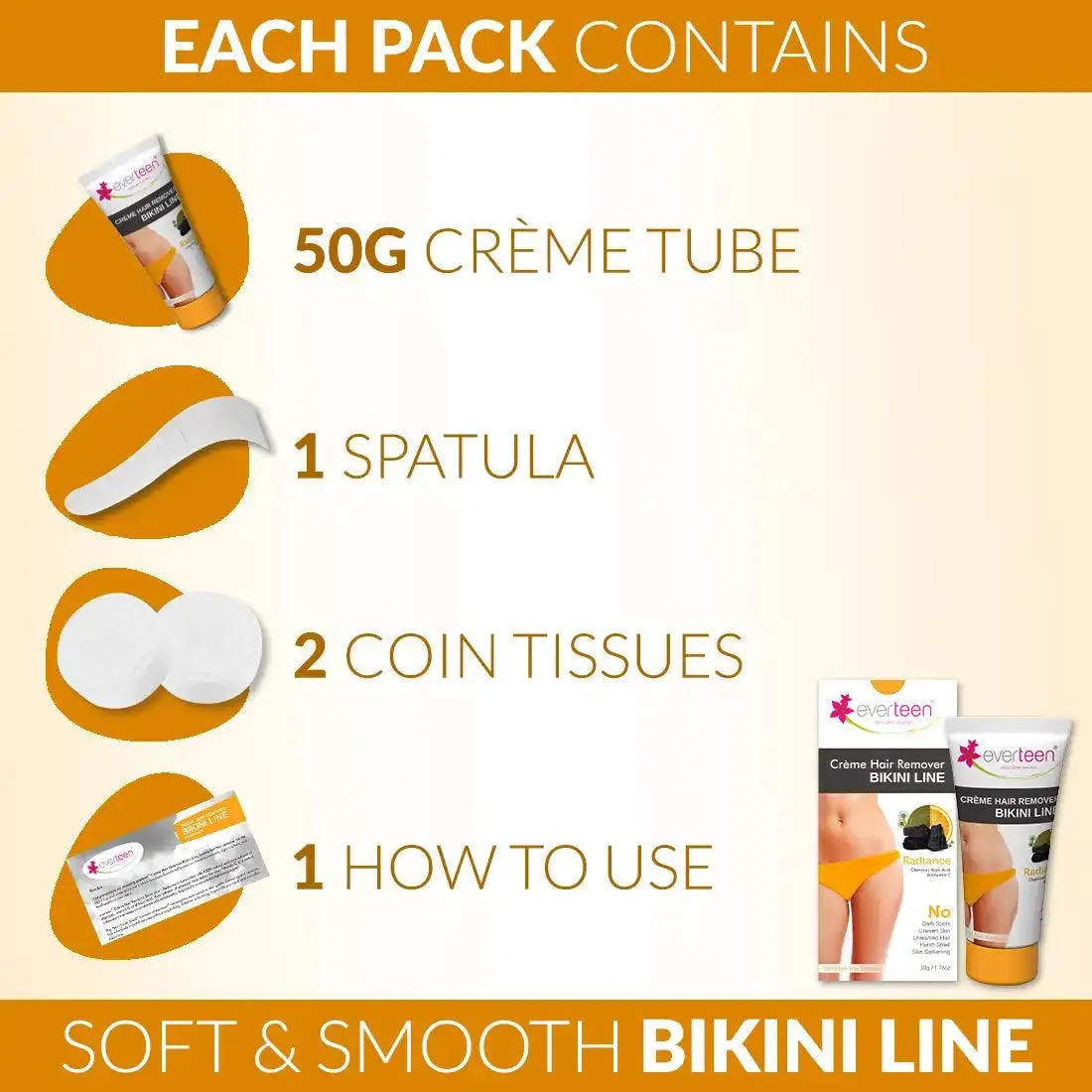 everteen RADIANCE Bikini Line Hair Remover Creme - 50 g
