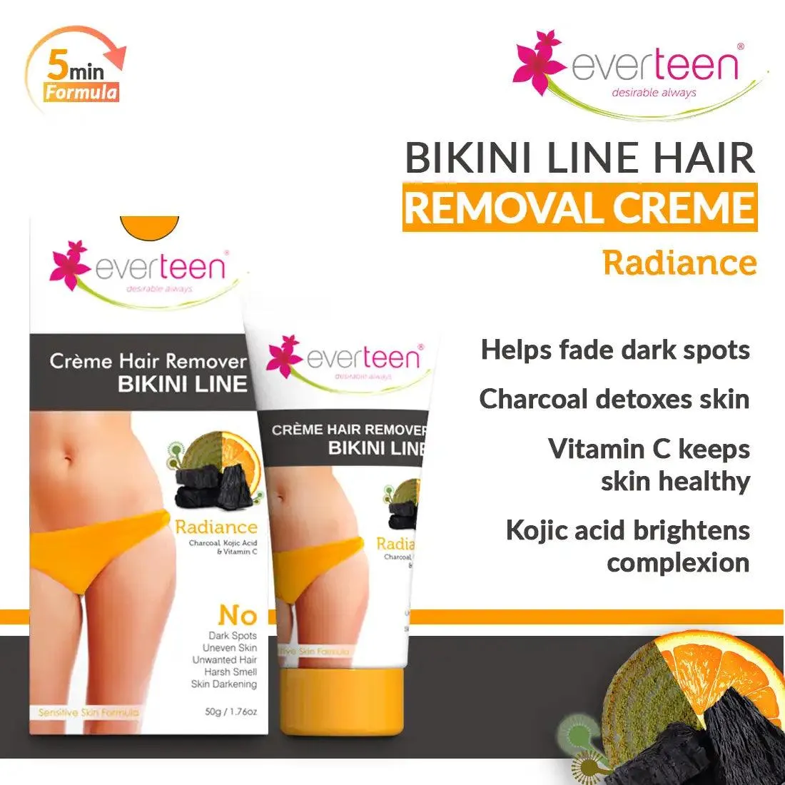 everteen RADIANCE Bikini Line Hair Remover Creme - 50 g