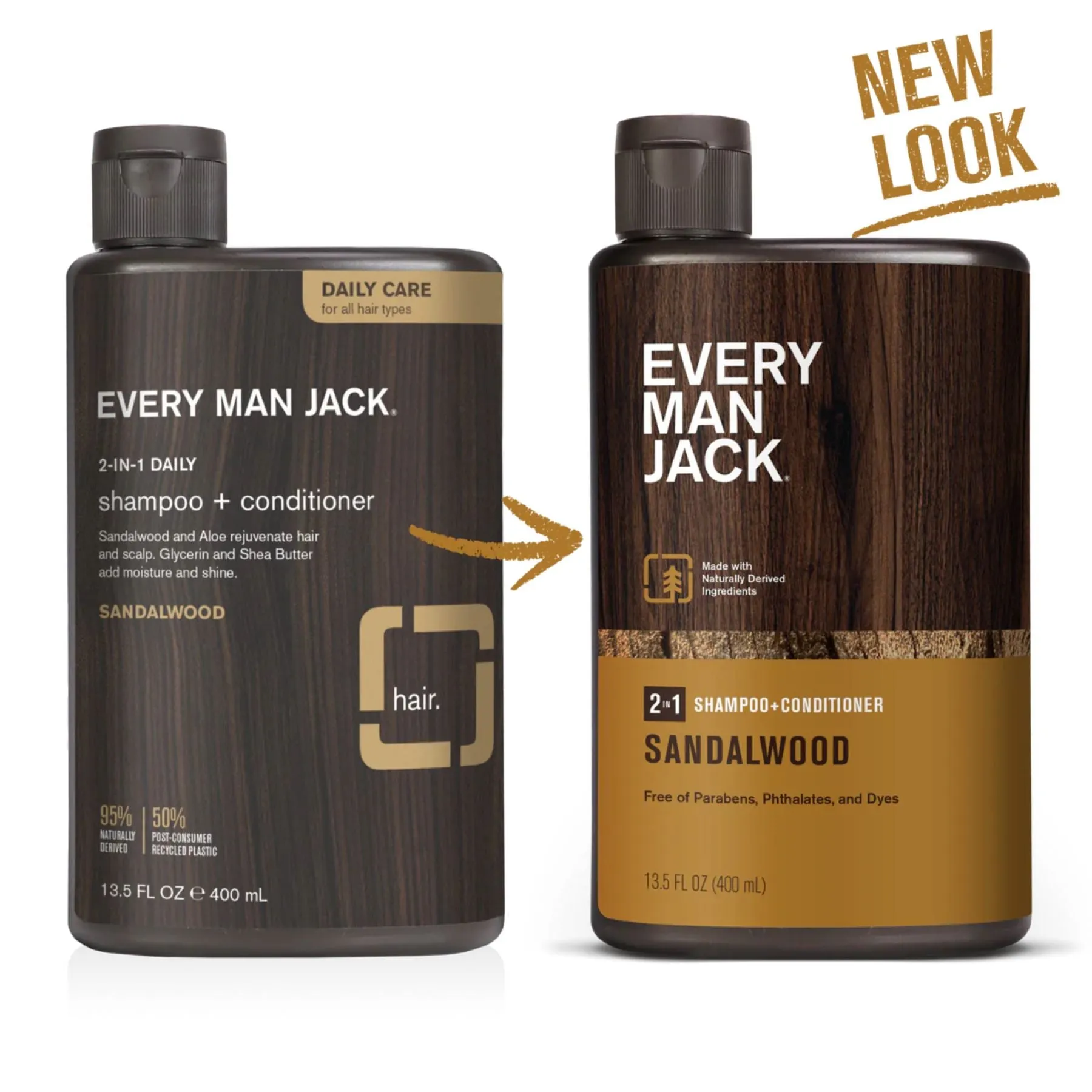 Every Man Jack 2-in-1 Sandalwood Shampoo   Conditioner 400ml