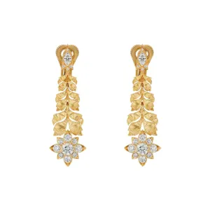 Flora 18K Yellow Gold Diamond Earrings
