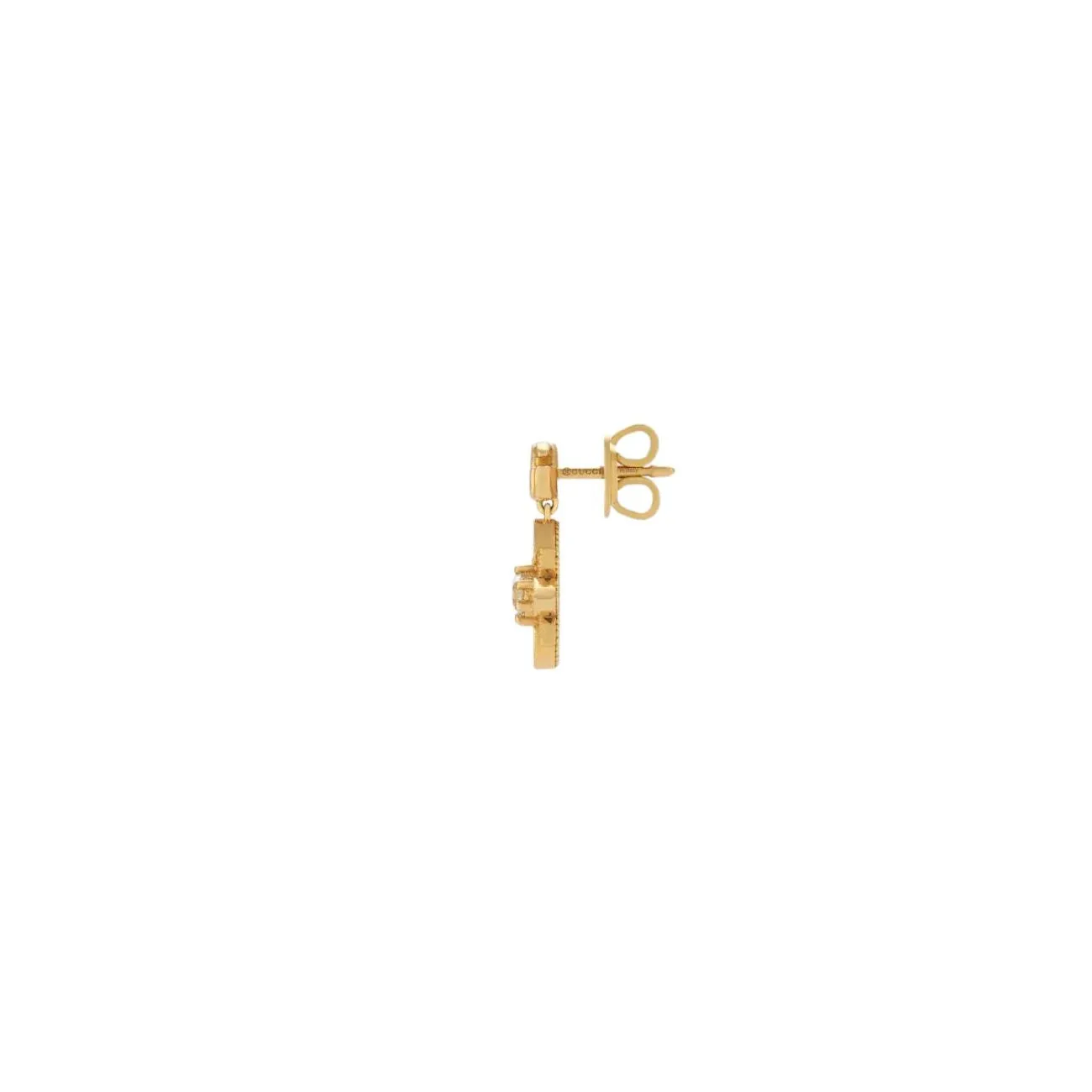 Flora 18K Yellow Gold Flower Double G Diamond Stud Earrings