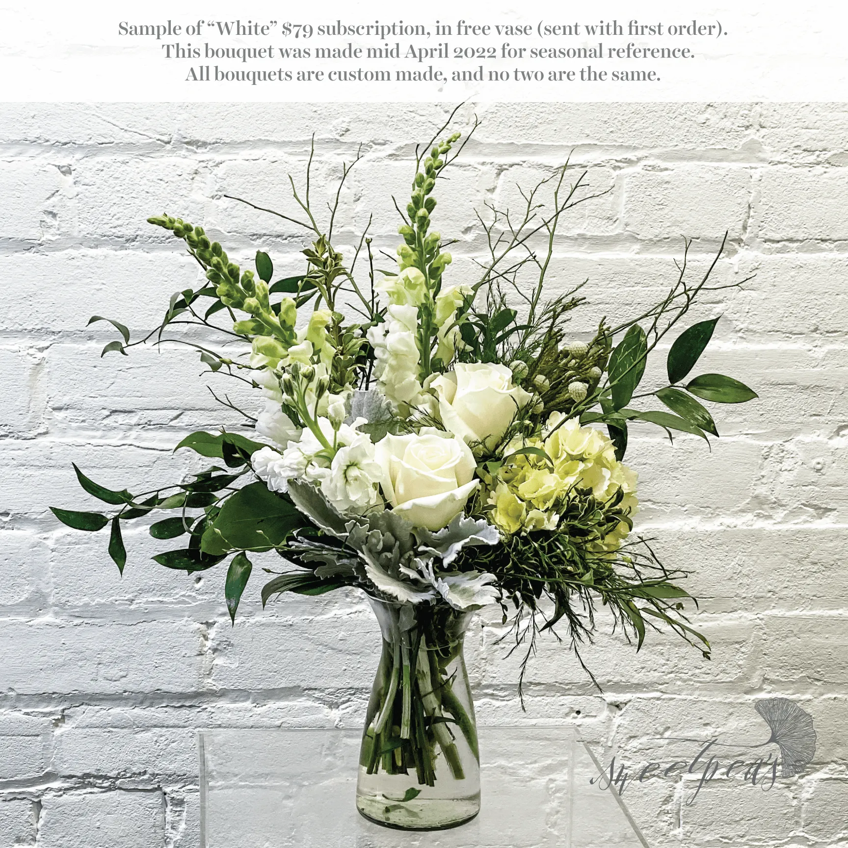 Floral Subscriptions - White Bouquet (Modest)