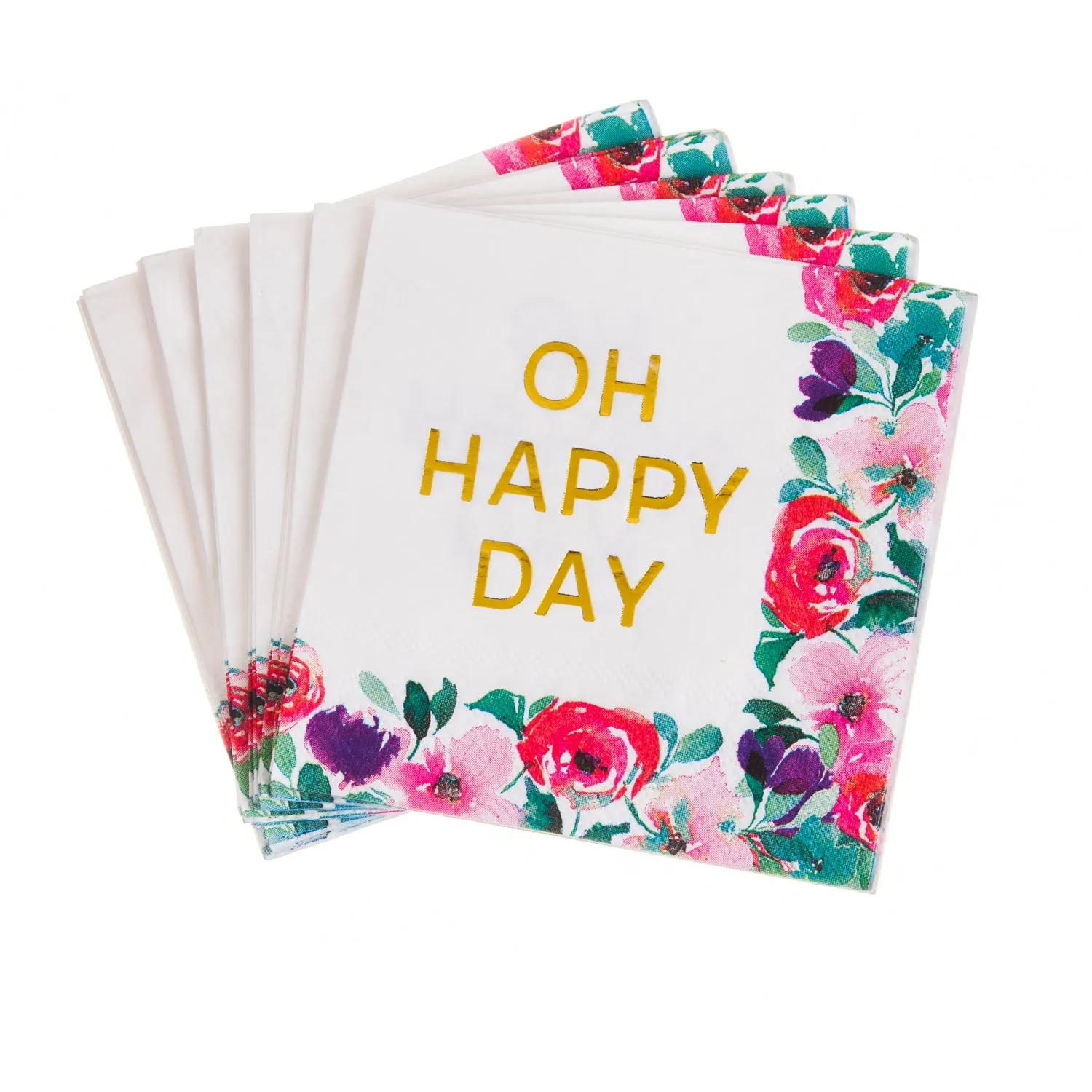 Foil Paper Cocktail Napkin, 20 count, Oh Happy Day,4ncf6523a