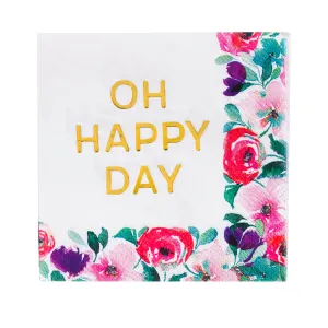 Foil Paper Cocktail Napkin, 20 count, Oh Happy Day,4ncf6523a