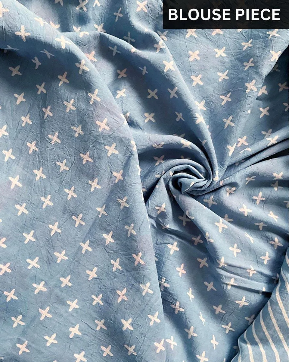 Folk Flowers Handprinted Cotton Sarees