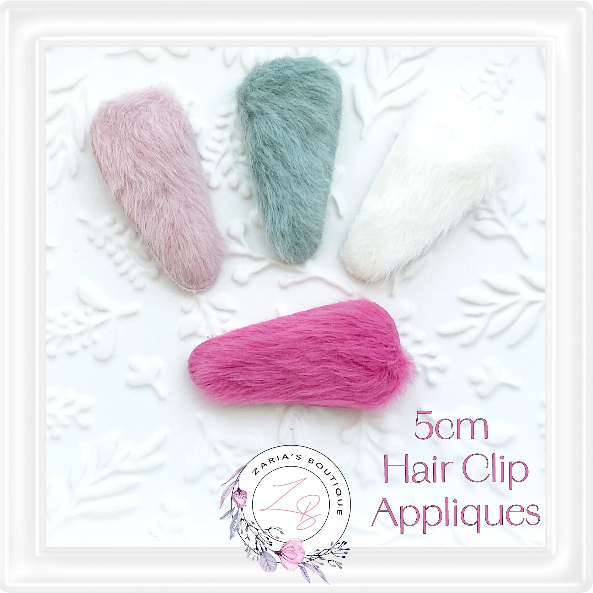 • Furry Snap Clip Cover Appliques • 4 colours •