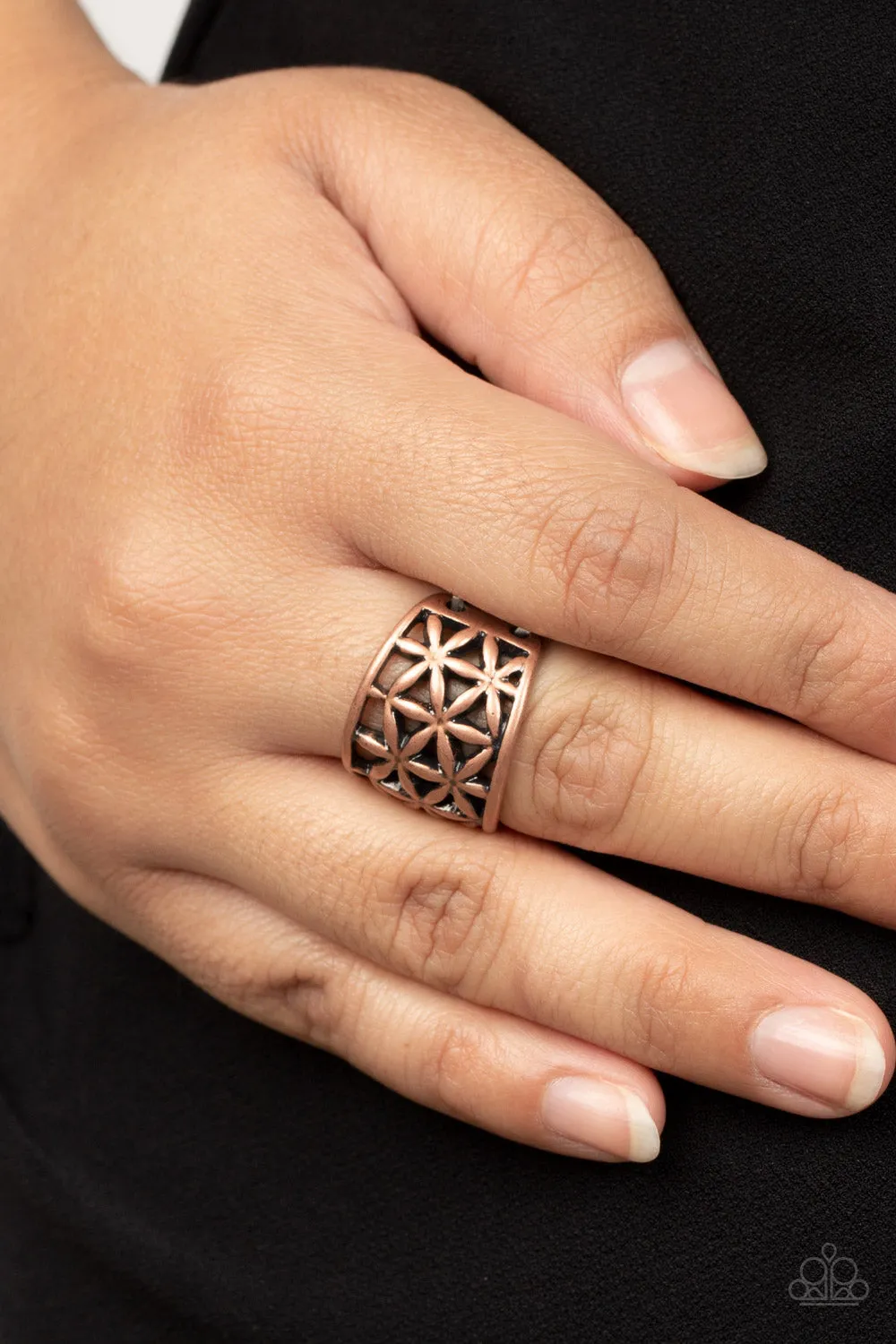 Gardenia Gazebo - Copper Ring - Paparazzi Accessories