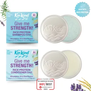 Give me STRENGTH! TRAVEL GIFT SET. Volume & Strength for fine, flat and thin hair. Shampoo bar   Conditioner Bar & 2 Travel Storage Tins. Saves 4 plastic bottles!