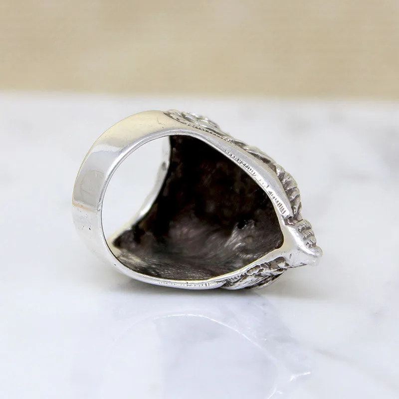 Green-Eyed Girl Art Nouveau Style Ring
