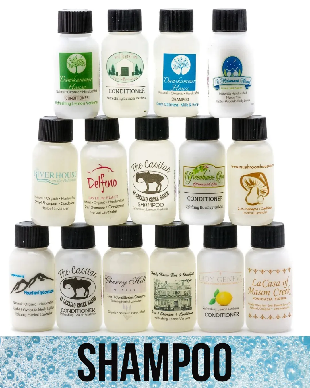 Guest Shampoo | Handmade Natural Boutique Hotel, B&B, Inn Guest Travel-size Amenity Shampoo
