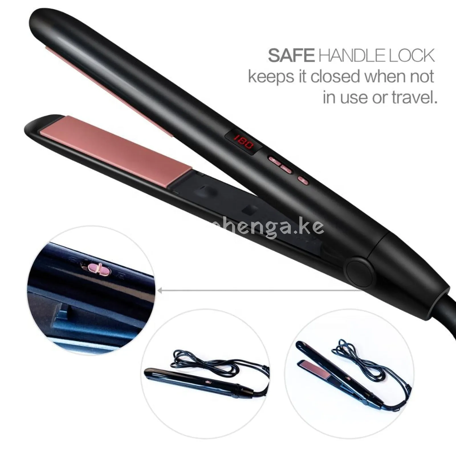 Hair Straightener Titanium Flat Iron for Hair Makes Hair Shiny Dual Voltage Flat Iron Heats up Fast