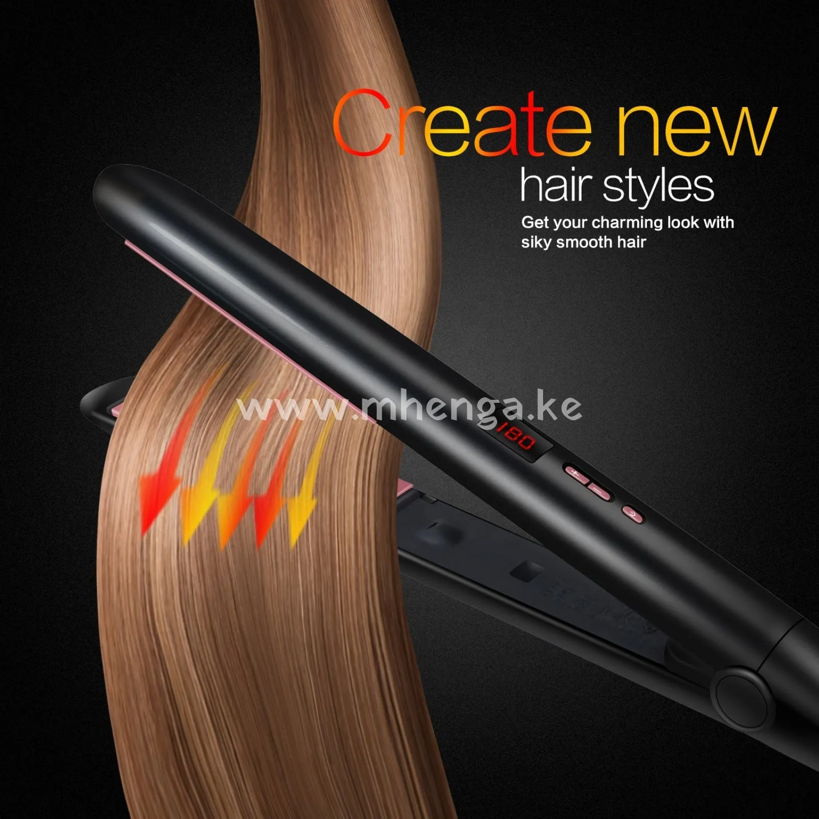 Hair Straightener Titanium Flat Iron for Hair Makes Hair Shiny Dual Voltage Flat Iron Heats up Fast