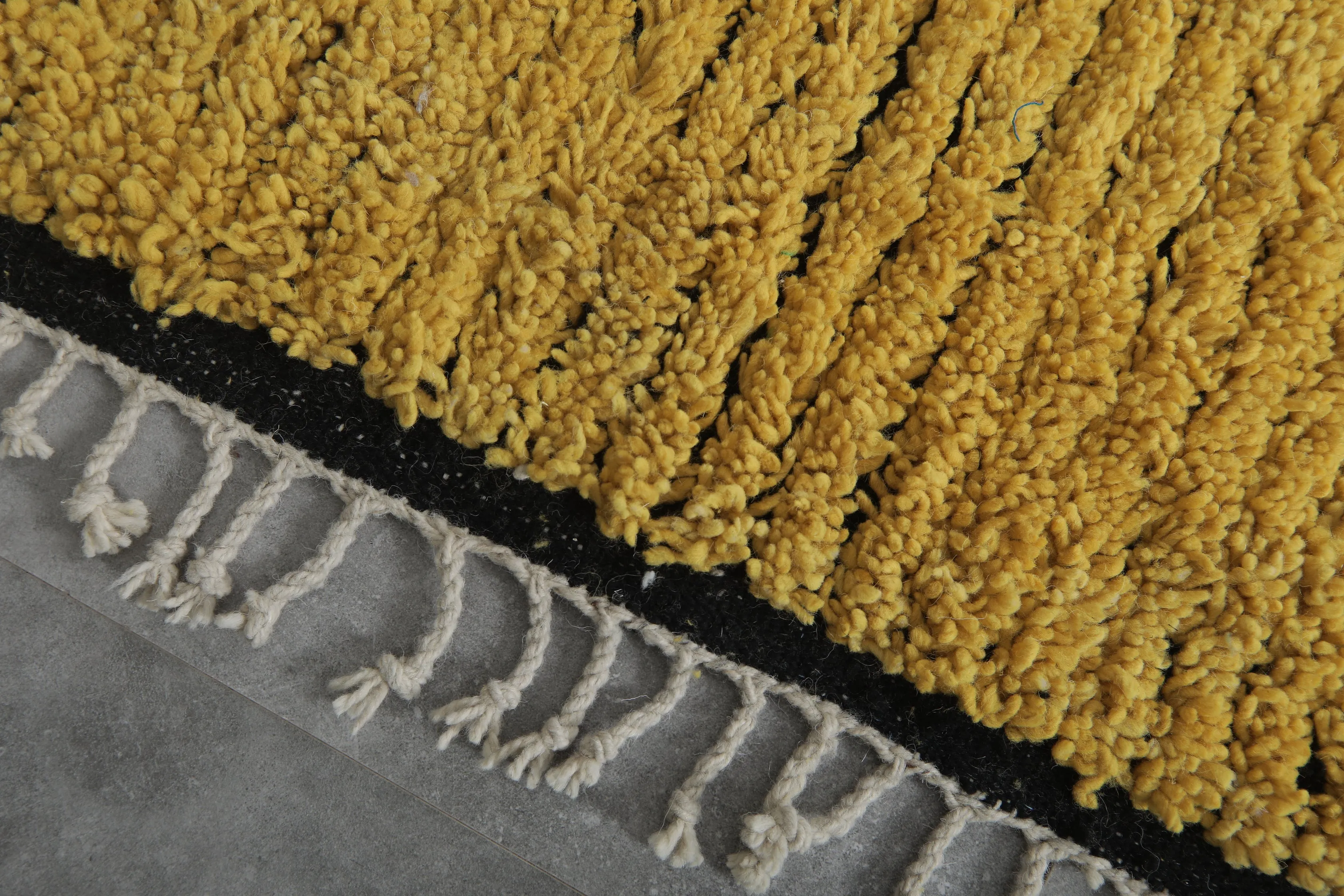 Handwoven Yellow Moroccan Area Rug