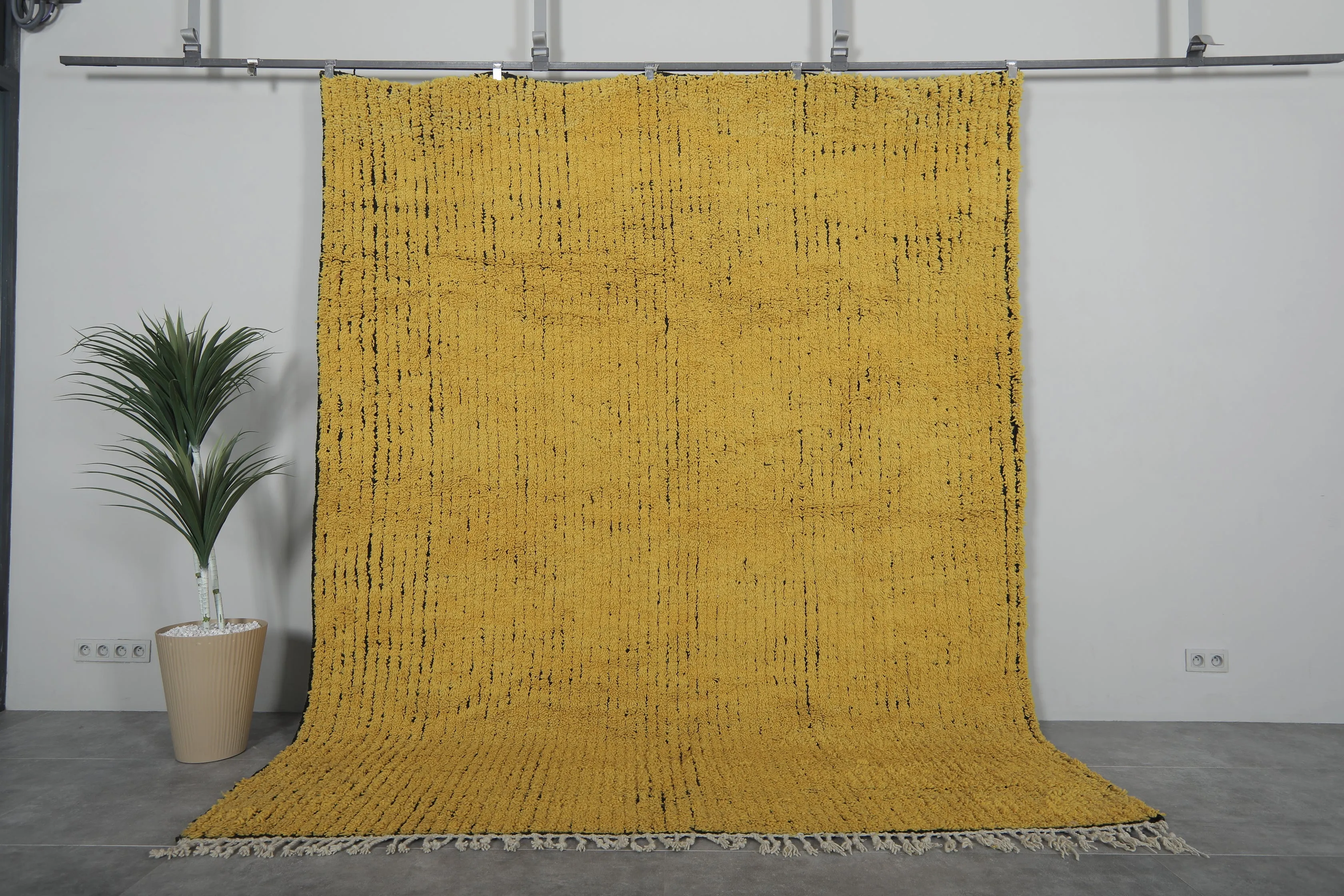 Handwoven Yellow Moroccan Area Rug
