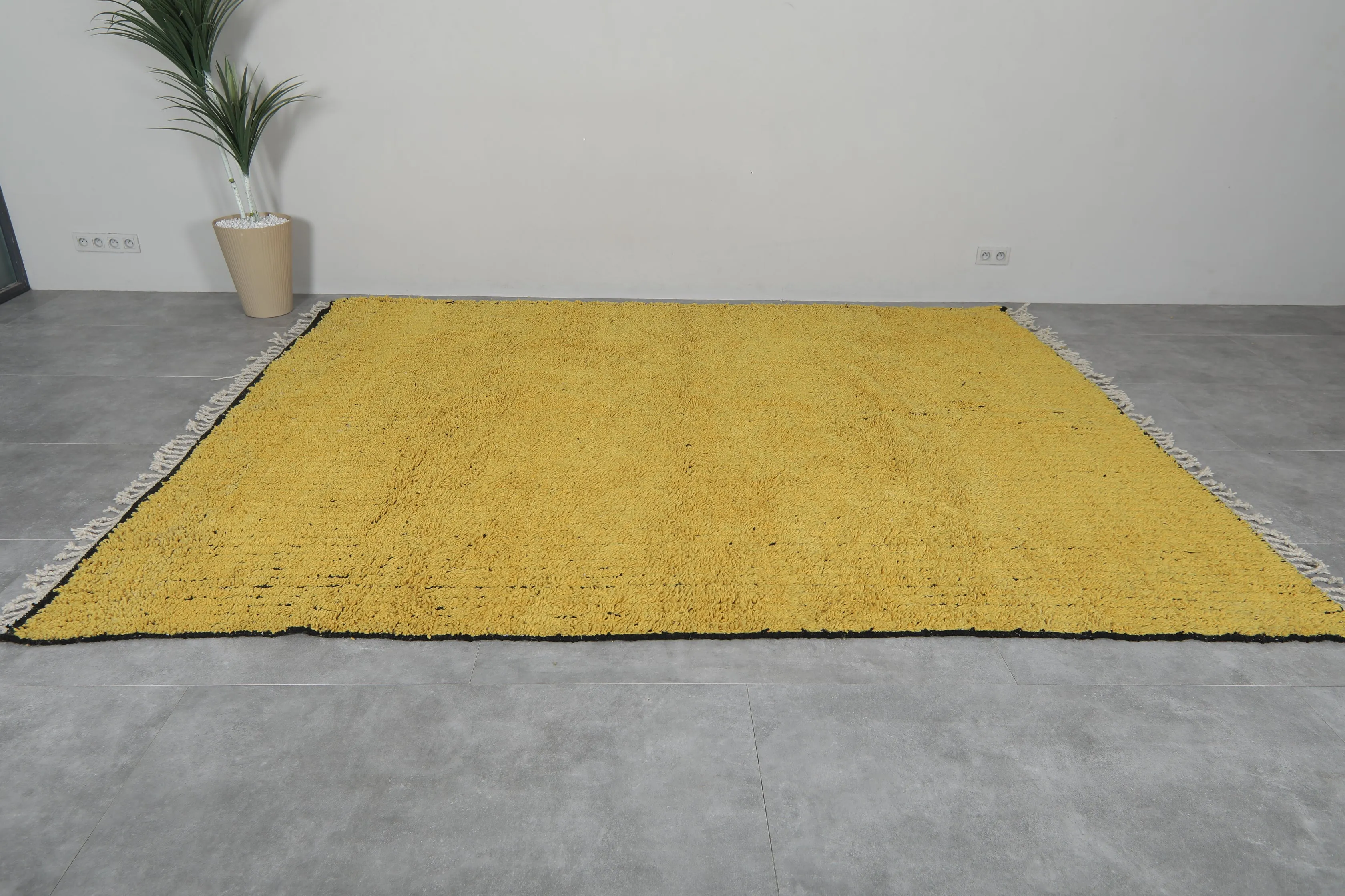 Handwoven Yellow Moroccan Area Rug