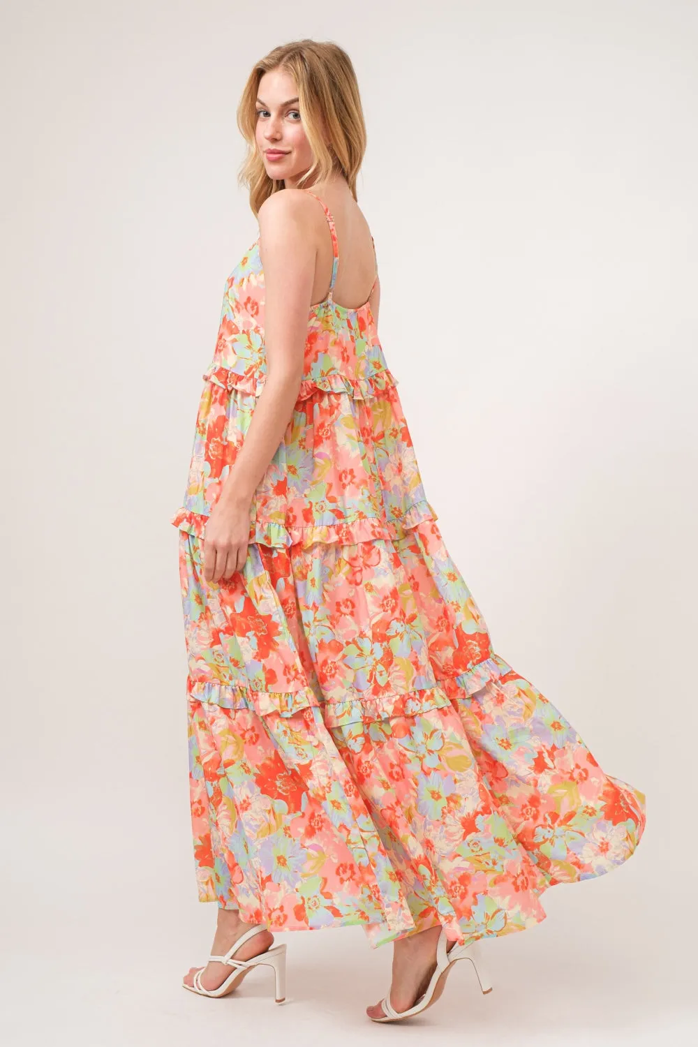 Hazel Blues® |  And The Why Floral Ruffled Tiered Maxi Cami Dress