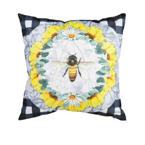 Honey Bee and Flowers Interchangeable Pillow Cover,4plc436