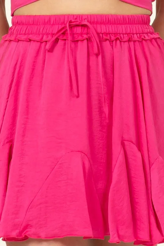 HYFVE Not Your Girl Drawstring Ruffled Mini Skirt