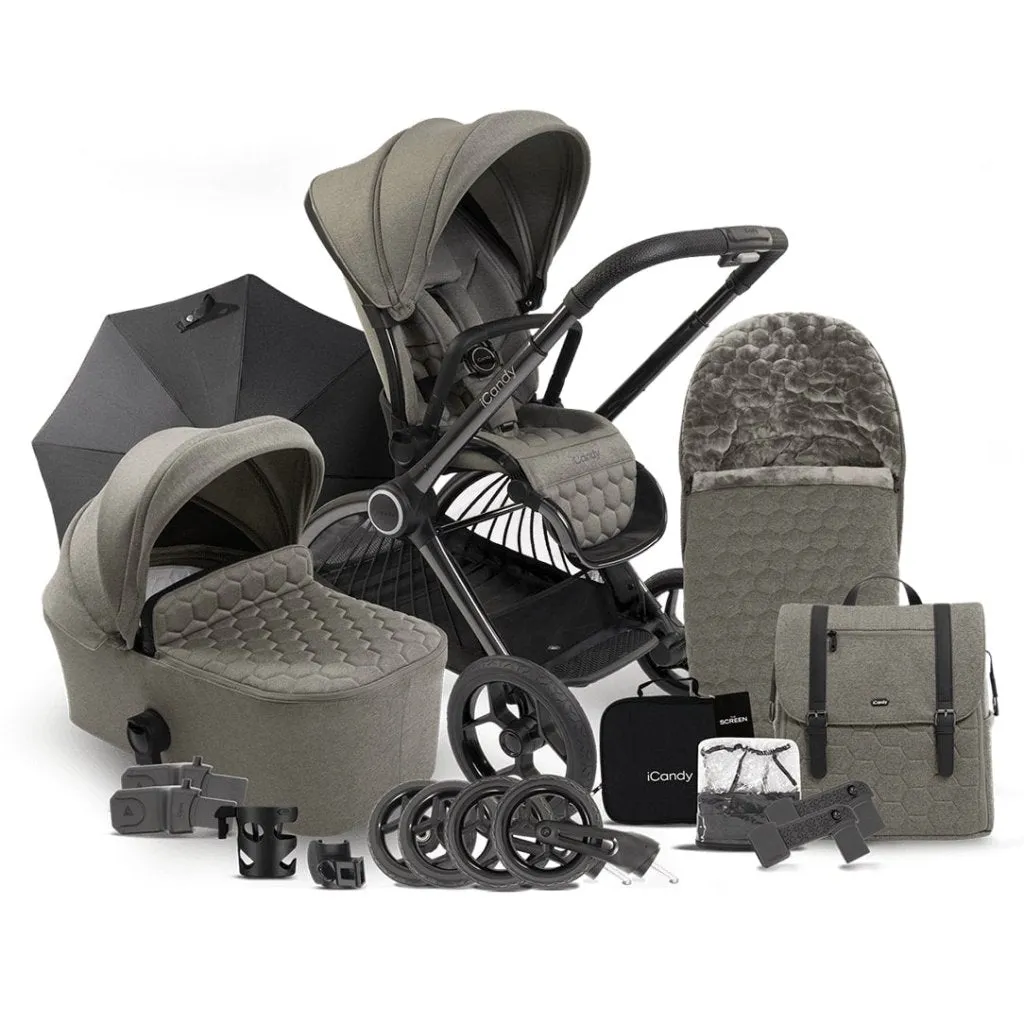 ICANDY Core Pushchair and Carrycot - Complete Bundle - Phantom (Light moss)
