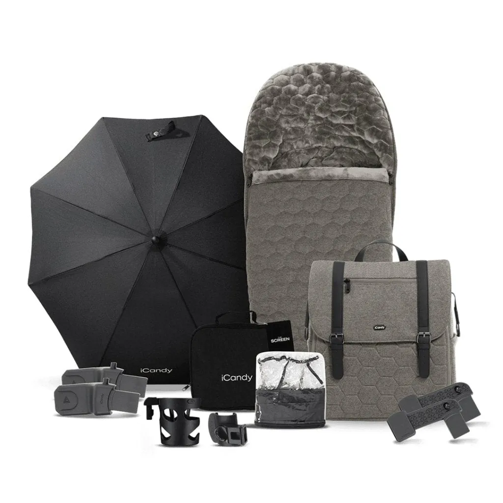 ICANDY Core Pushchair and Carrycot - Complete Bundle - Phantom (Light moss)