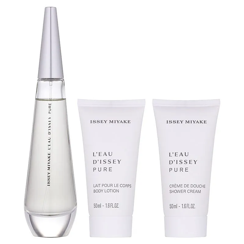 Issey Miyake L'Eau d'Issey Pure Gift Set 50ml EDP   50ml Body Lotion   50ml Shower Gel