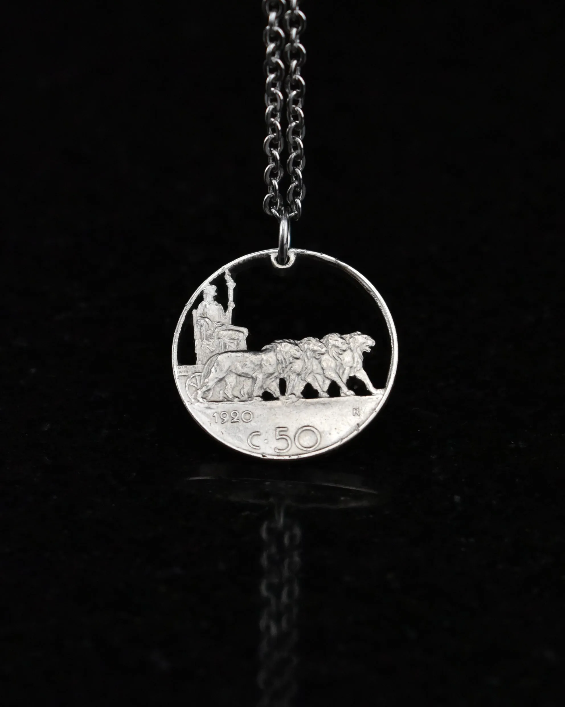Italy - Cut Coin Pendant with Aequitas