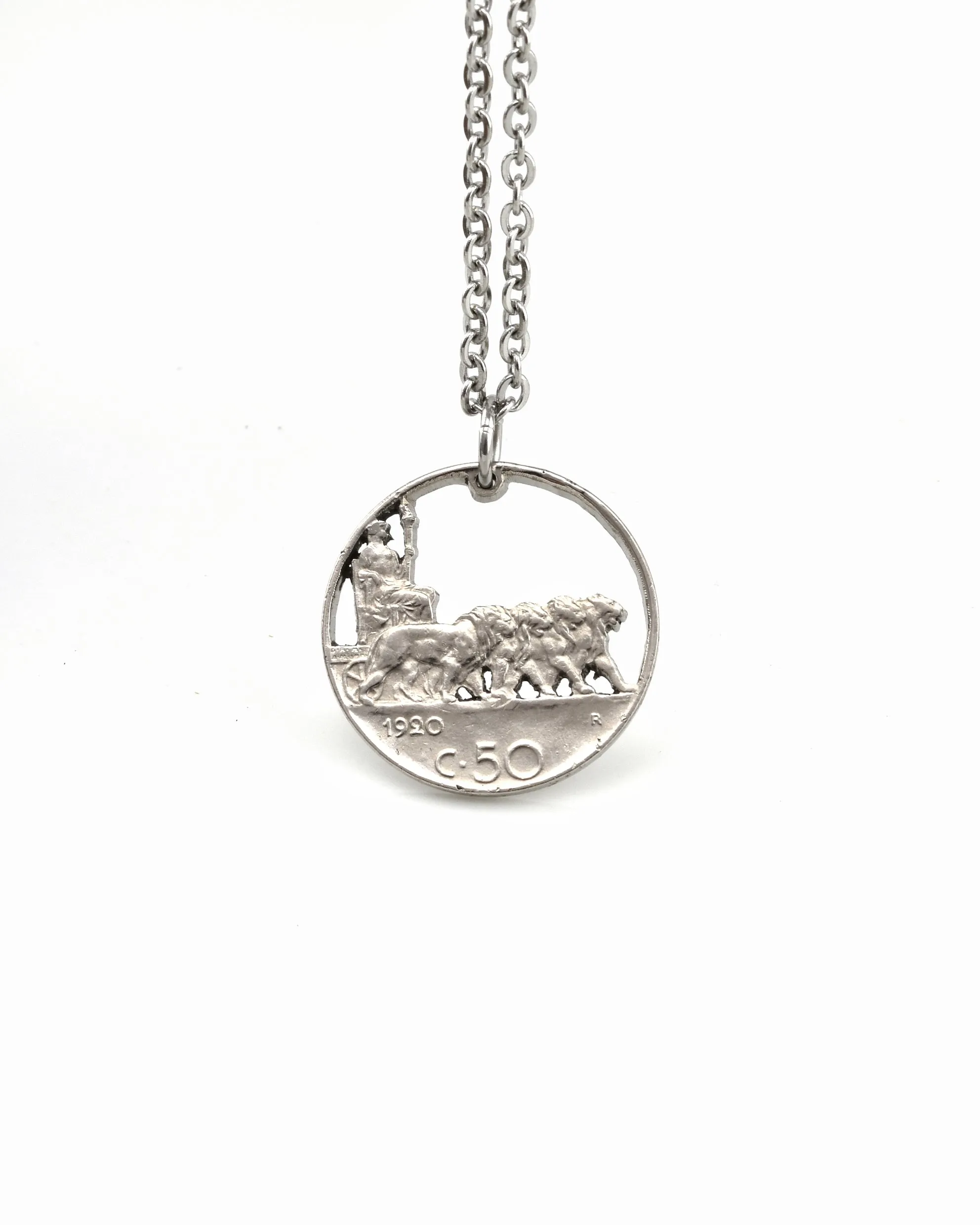 Italy - Cut Coin Pendant with Aequitas