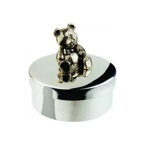 Keepsake Box - Teddy Bear 1 7/8” diameter in Pewter