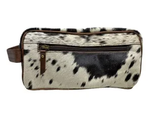 Klassy Cowgirl Genuine Hair on Cowhide Toiletry Dopp Kit Bag.