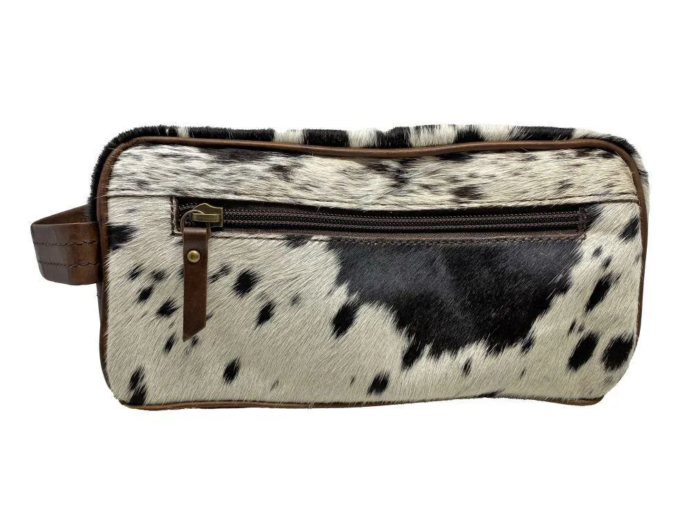 Klassy Cowgirl Genuine Hair on Cowhide Toiletry Dopp Kit Bag.