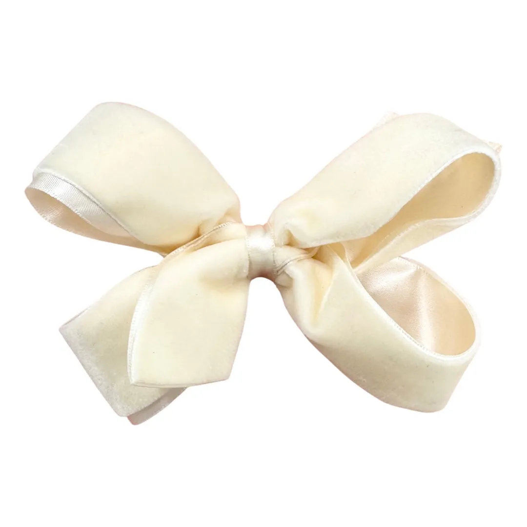 Large Classic Velvet Hair Bow on Clippie