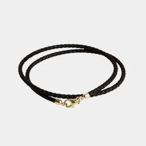 Leather Bracelet w/ 14K Gold Clasp