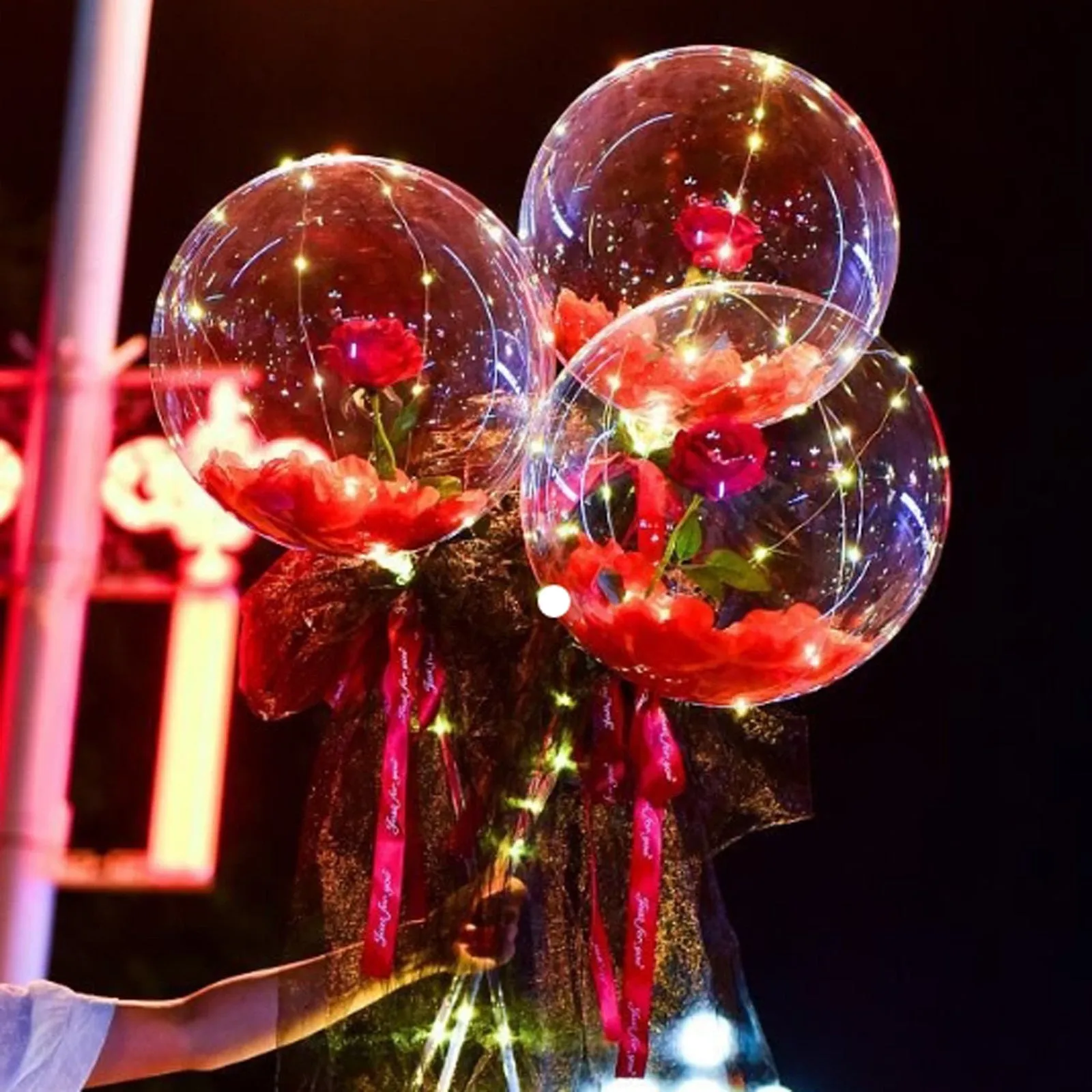LED Luminous Balloon Rose Bouquet