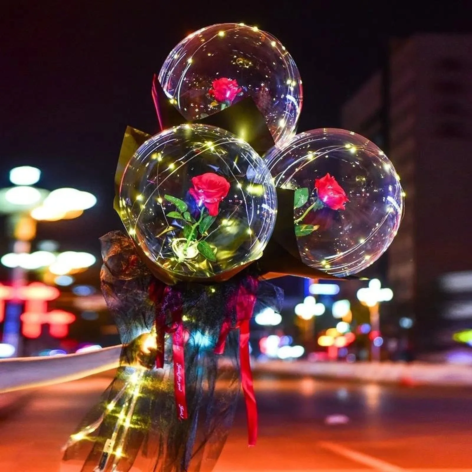 LED Luminous Balloon Rose Bouquet