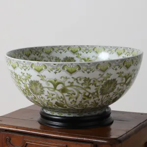 Lemon Green Porcelain Bowl with Base