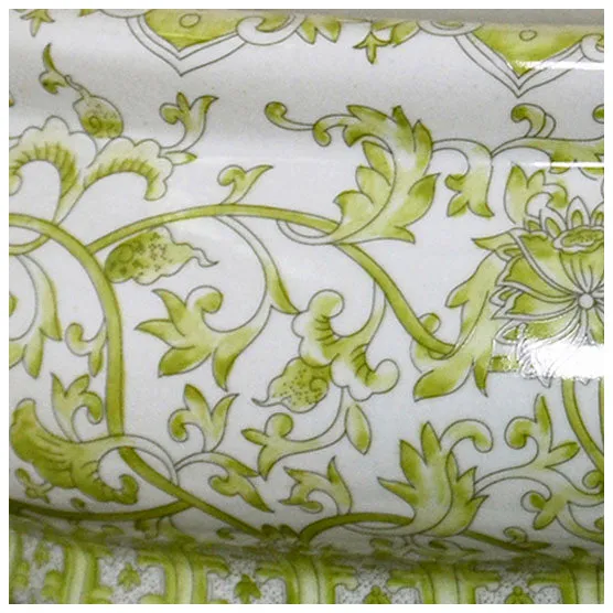 Lemon Green Porcelain Footbath with Base