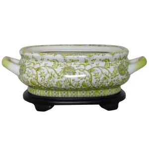Lemon Green Porcelain Footbath with Base