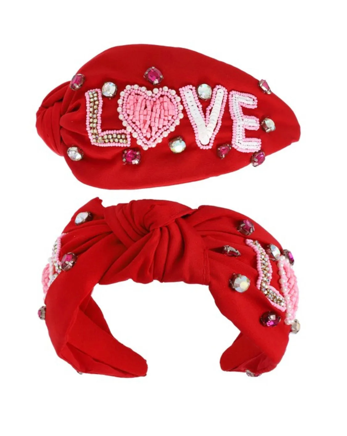 Love Beaded Top Knot Headband