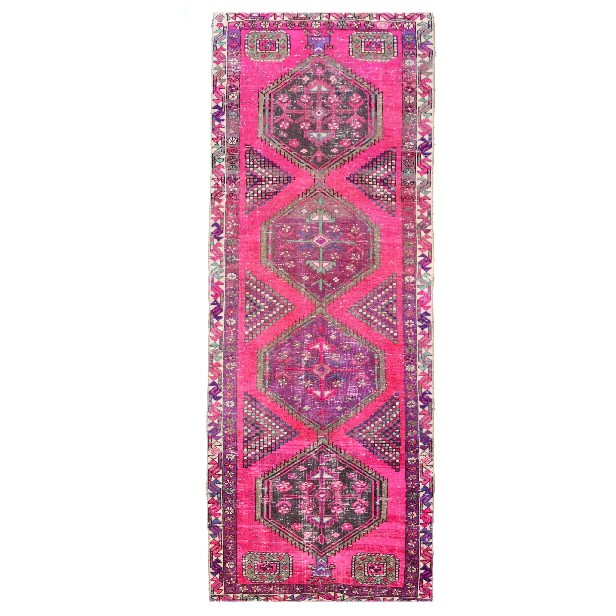MA63 Handwoven Vintage Rug 3'2x10'3