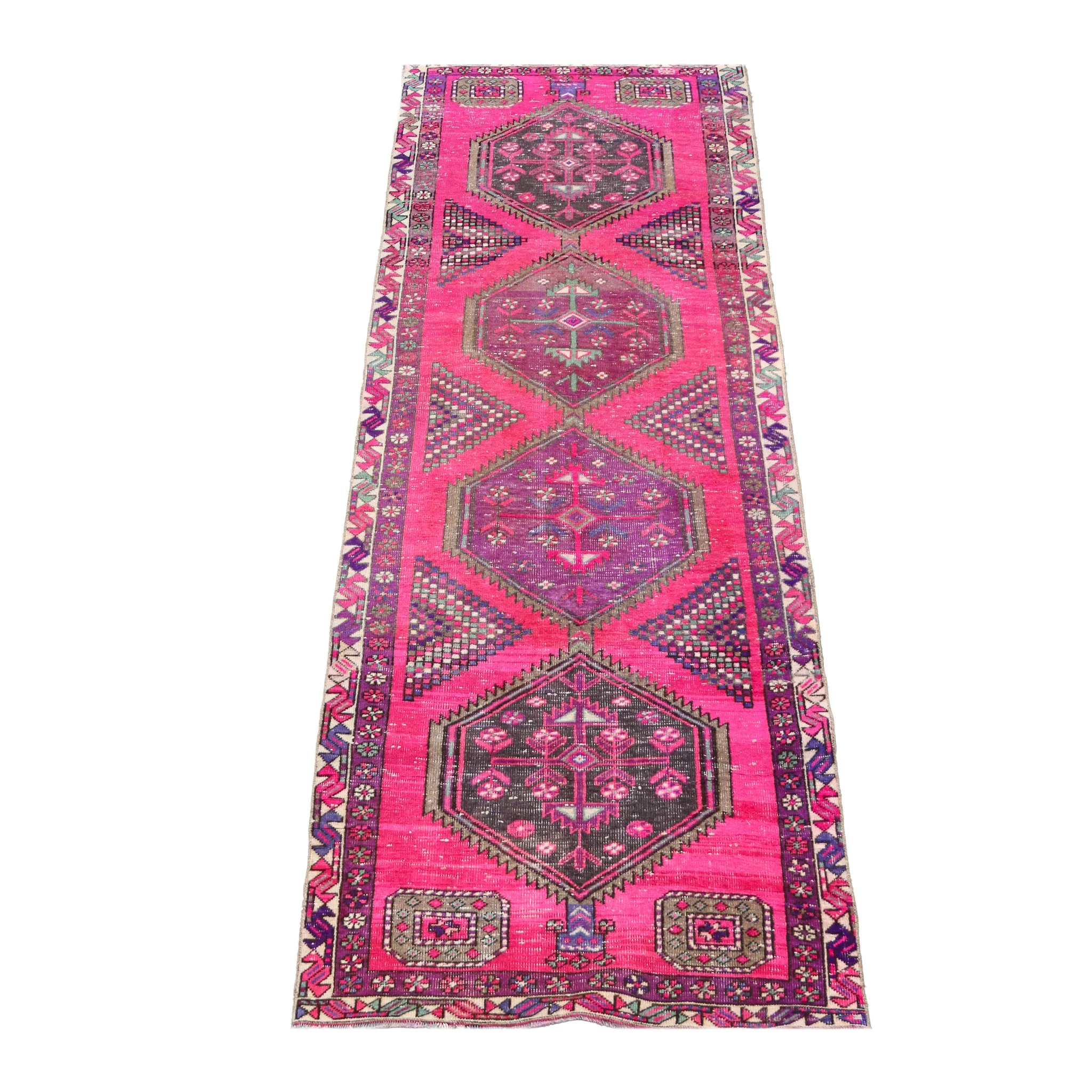 MA63 Handwoven Vintage Rug 3'2x10'3