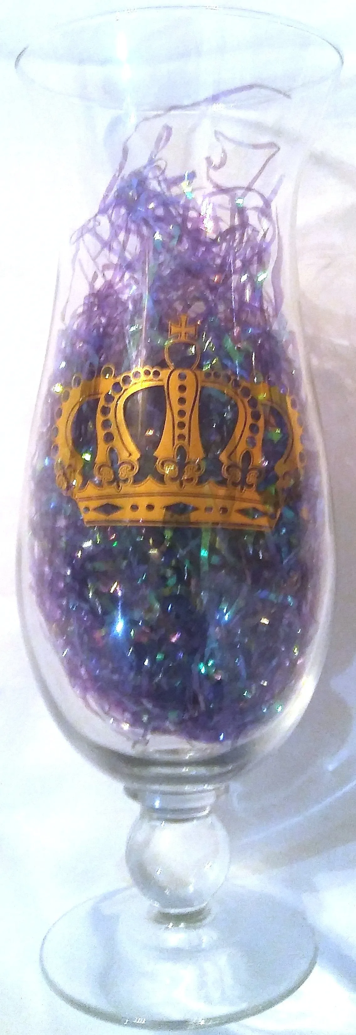 MARDI GRAS HURRICANE STYLE GLASS