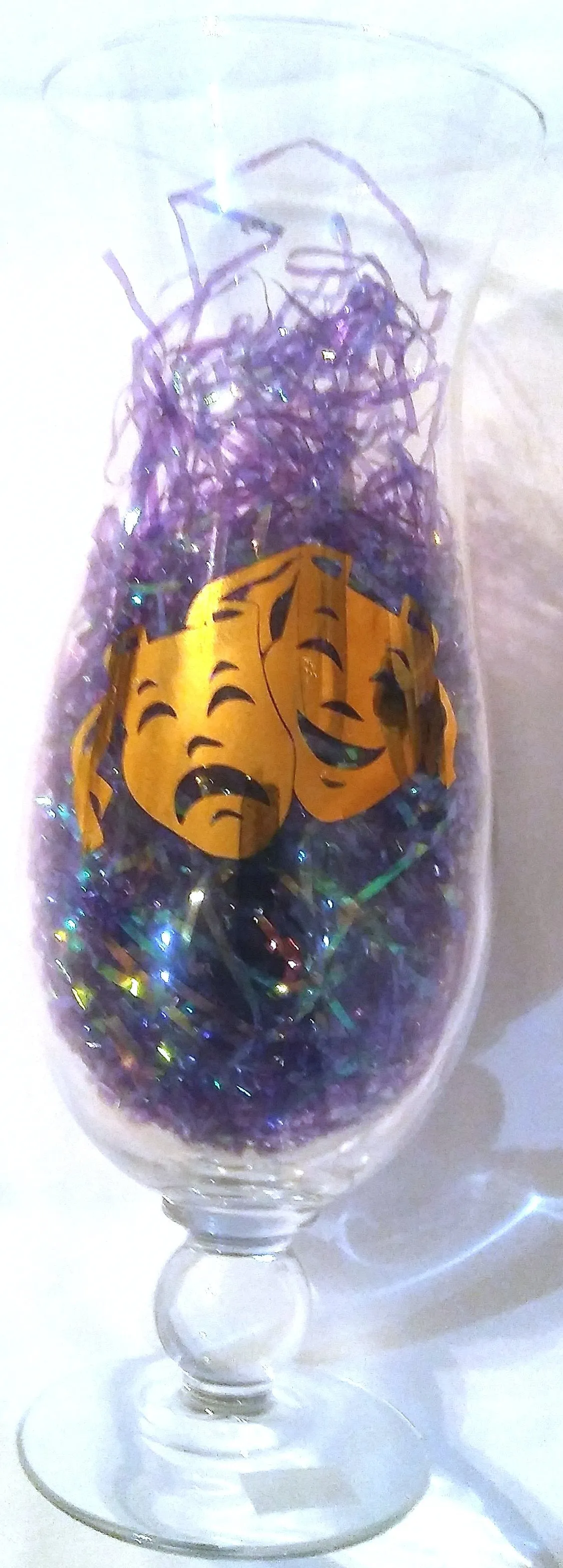 MARDI GRAS HURRICANE STYLE GLASS