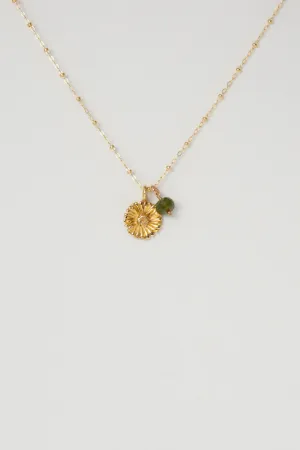 Margarita Necklace Green Tourmailne Gold