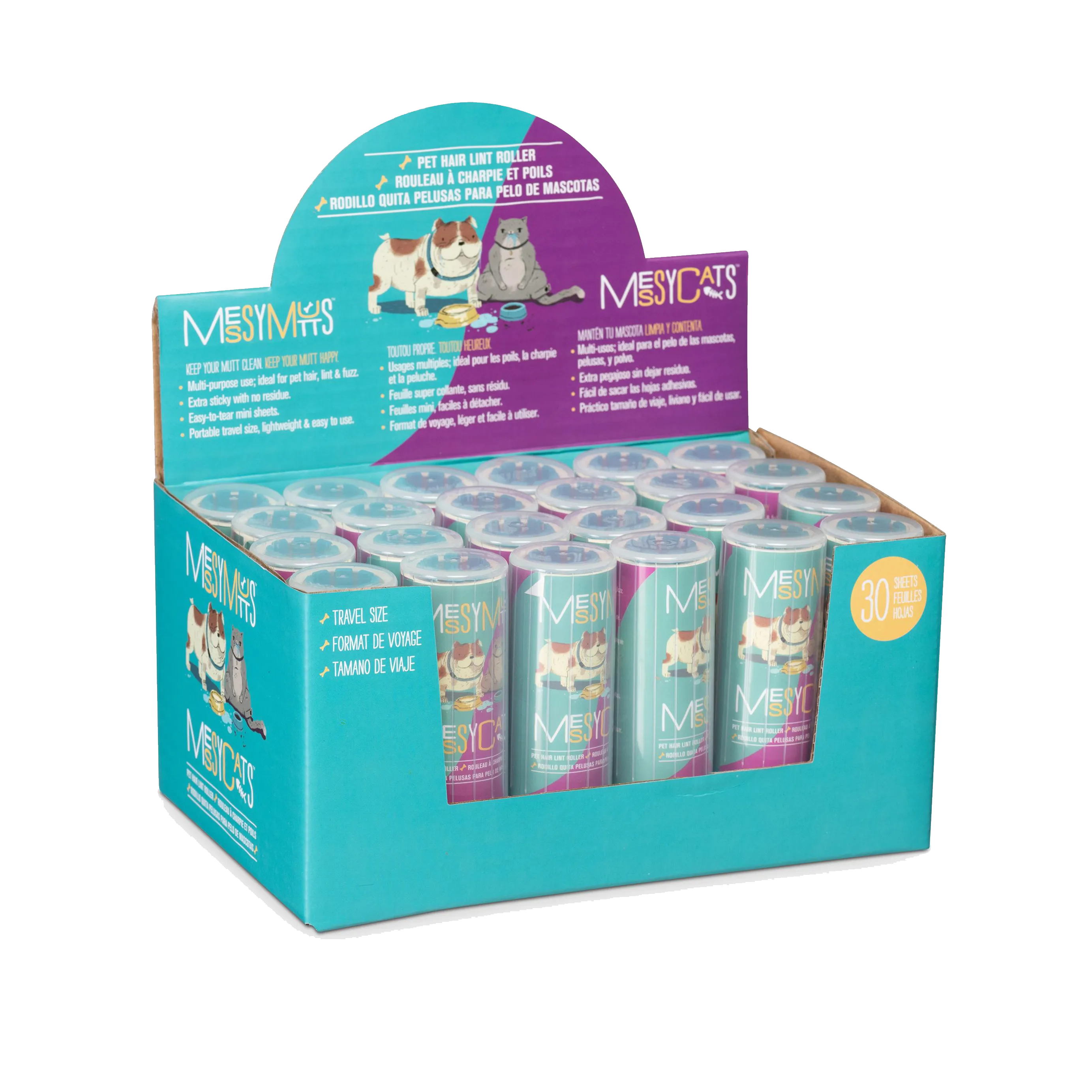 Messy Mutts - Travel Lint Rollers Display