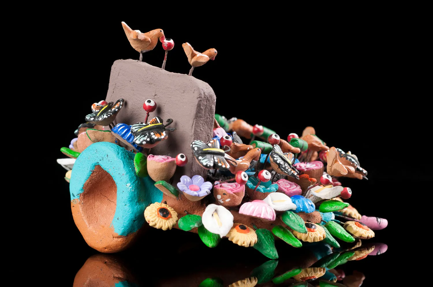 Miniature Nativity Mexican Tree of Life from Metepec