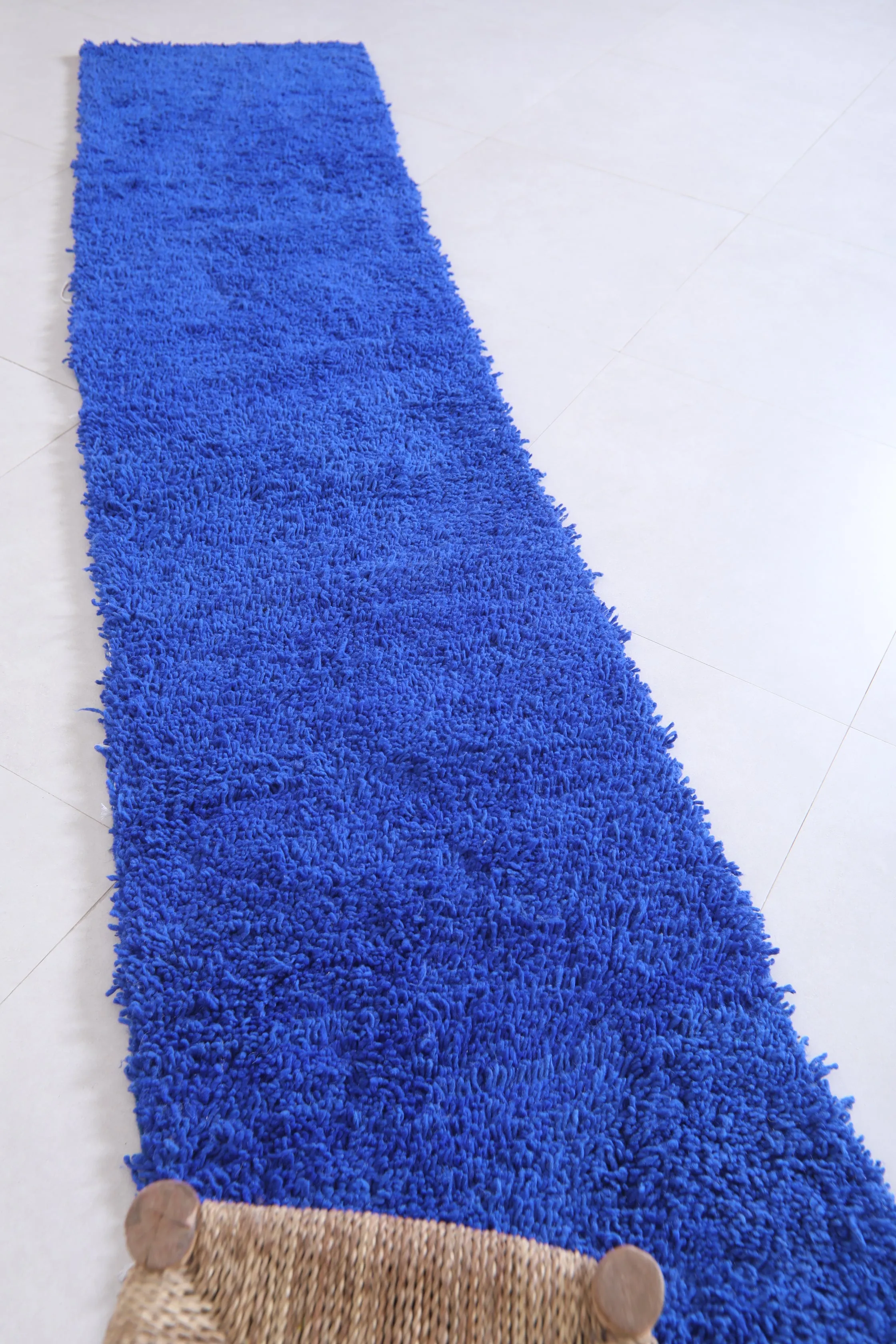 Moroccan Rug - Deep Blue Runner 2ft x 9.9ft