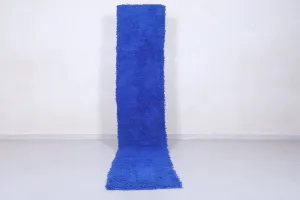 Moroccan Rug - Deep Blue Runner 2ft x 9.9ft