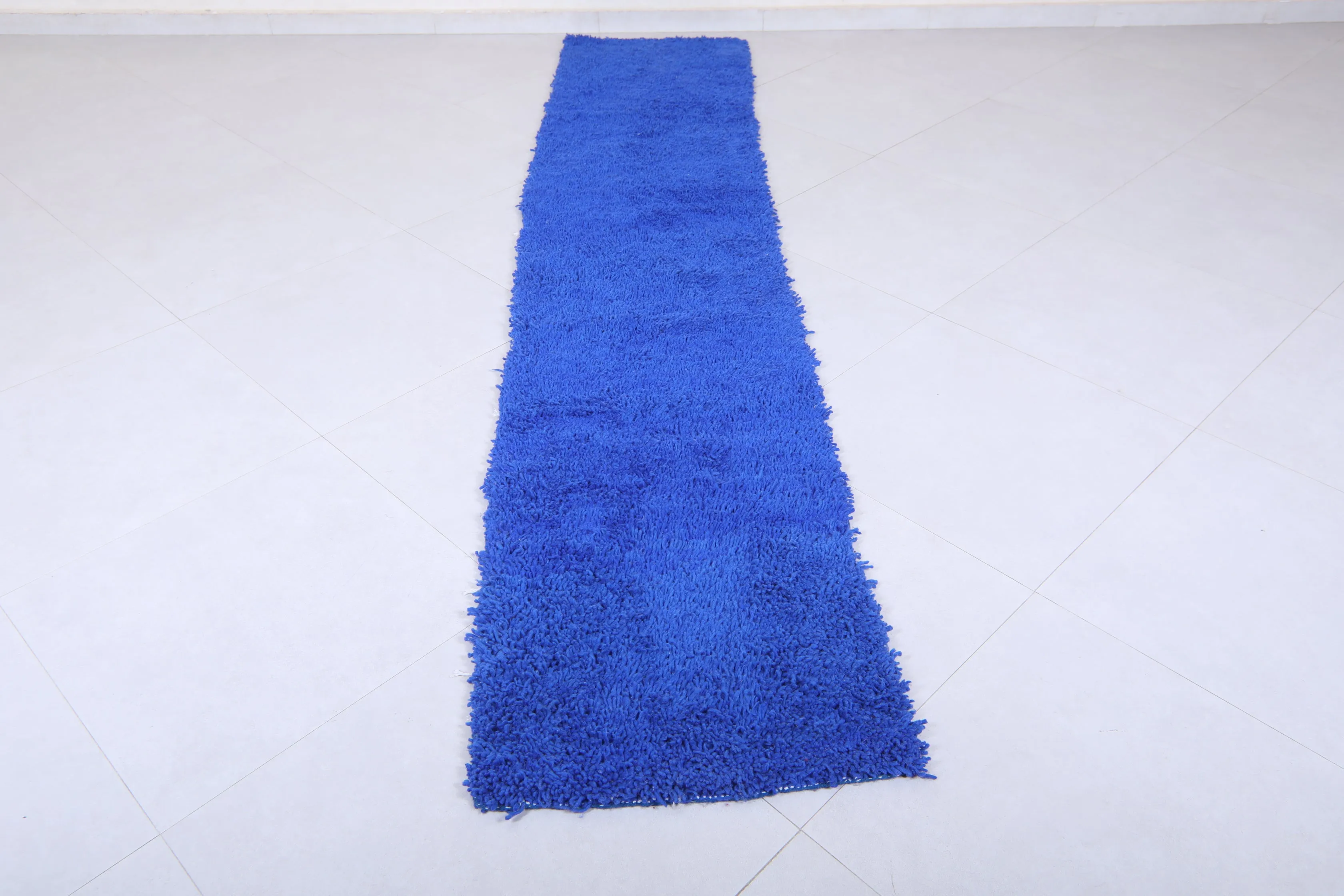 Moroccan Rug - Deep Blue Runner 2ft x 9.9ft