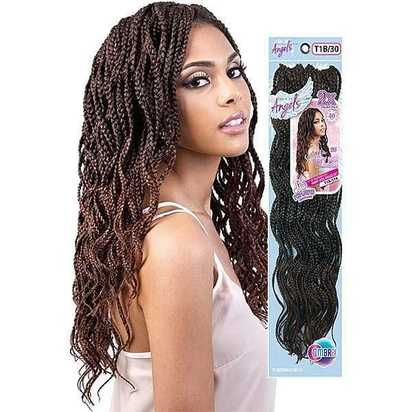 Motown Tress Angels 2X Feather Lite Pre Loop Crochet Braid - C.WBOX202 WAVY BOX BRIAD 20"