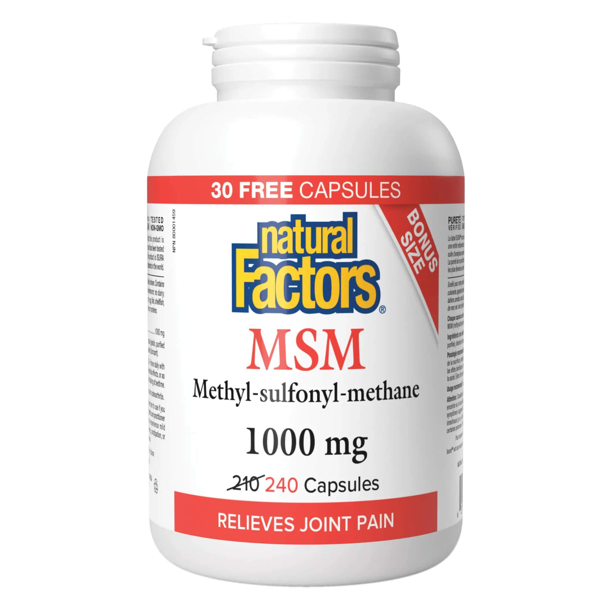 MSM Methyl-sulfonyl-methane 1000 mg (Bonus Size)